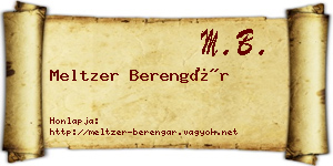 Meltzer Berengár névjegykártya